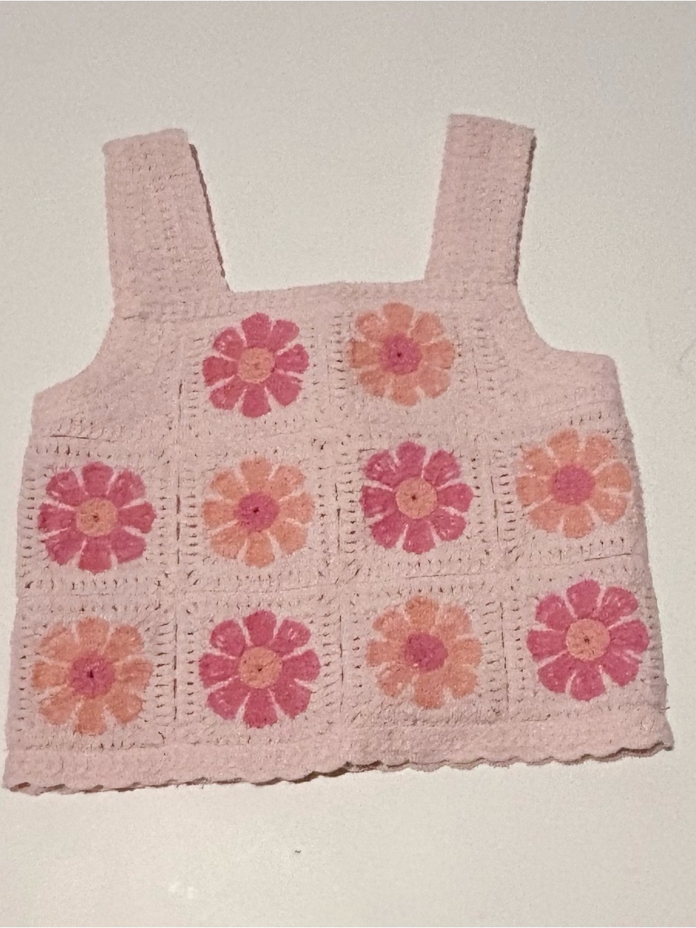 Haute Hippie Pink Crochet Flower Tank Top